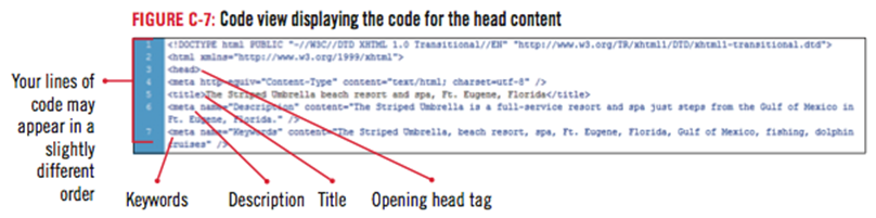 html tags in head section
